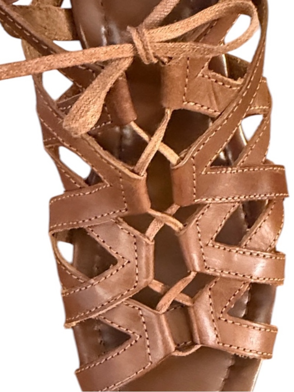Madewell 1937 Italian Leather Cage Strappy Gladiator Sandal Wood Heel Boho 10 - Picture 8 of 14